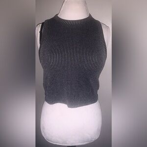 Women's Sleeveless Ribbed Top - Black